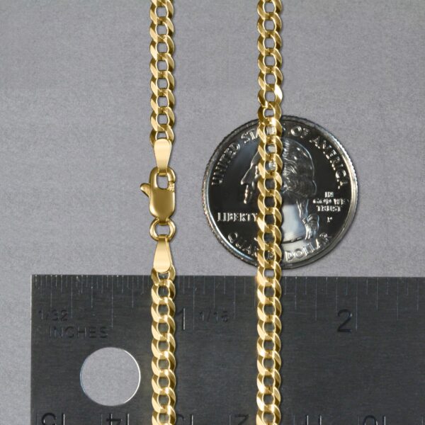 3.6mm 14k Yellow Gold Solid Curb Chain - Image 4