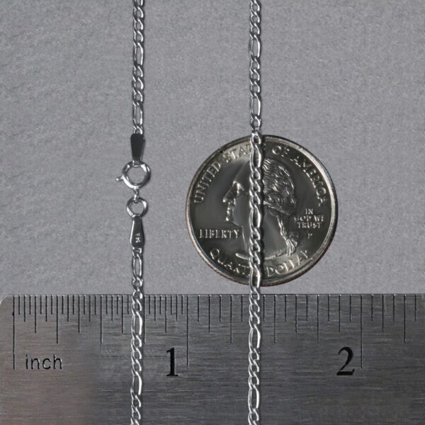 14k White Gold Solid Figaro Chain 1.9mm - Image 6