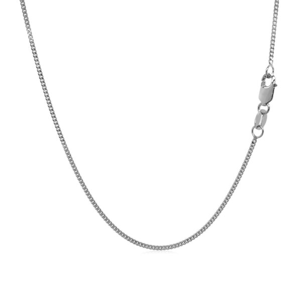 10k White Gold Gourmette Chain 1.0mm - Image 2