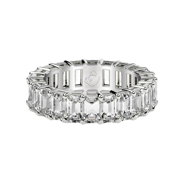 Emerald Cut Lab Grown Diamond Eternity Ring in 14k White Gold (2 cttw FG/VS2) - Image 4