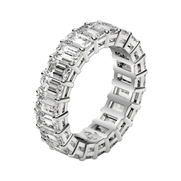 Emerald Cut Lab Grown Diamond Eternity Ring in 14k White Gold (2 cttw FG/VS2) - Image 5