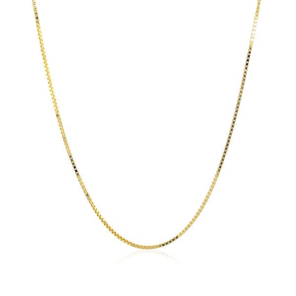 18k Yellow Gold Box Chain 0.8mm - Image 8