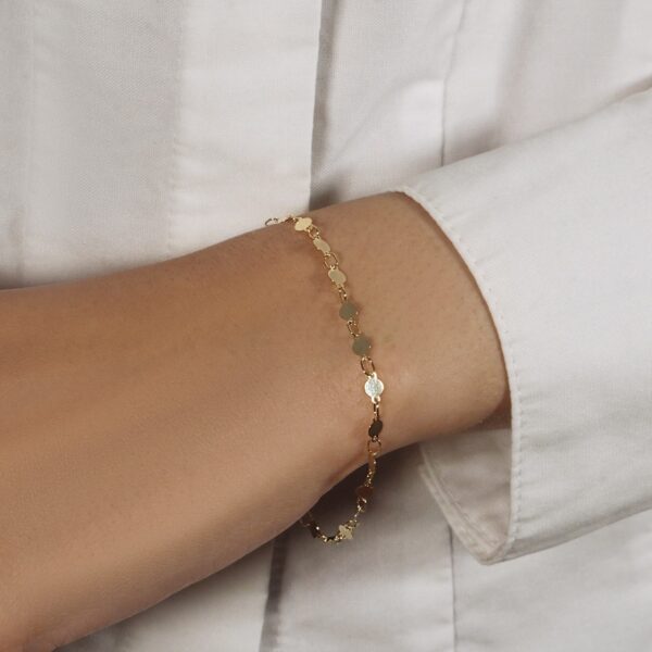 14k Yellow Gold Bracelet with Polished Circles - Image 2