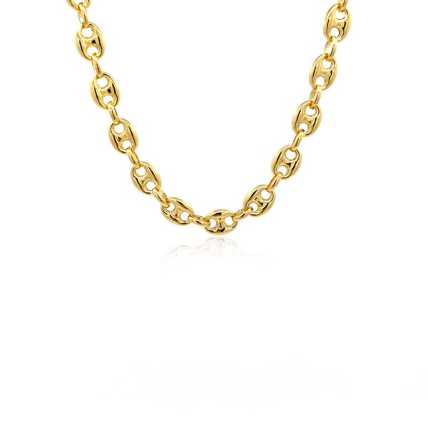 6.9mm 14k Yellow Gold Puffed Mariner Link Chain - Image 8