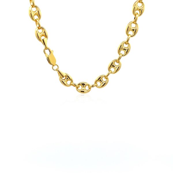 6.9mm 14k Yellow Gold Puffed Mariner Link Chain - Image 4