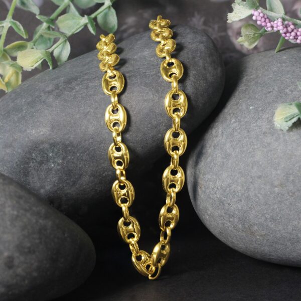 6.9mm 14k Yellow Gold Puffed Mariner Link Chain - Image 5