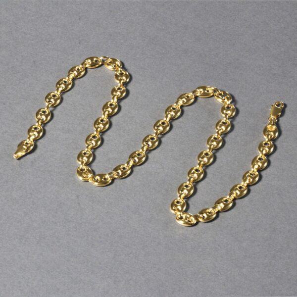 6.9mm 14k Yellow Gold Puffed Mariner Link Chain - Image 6