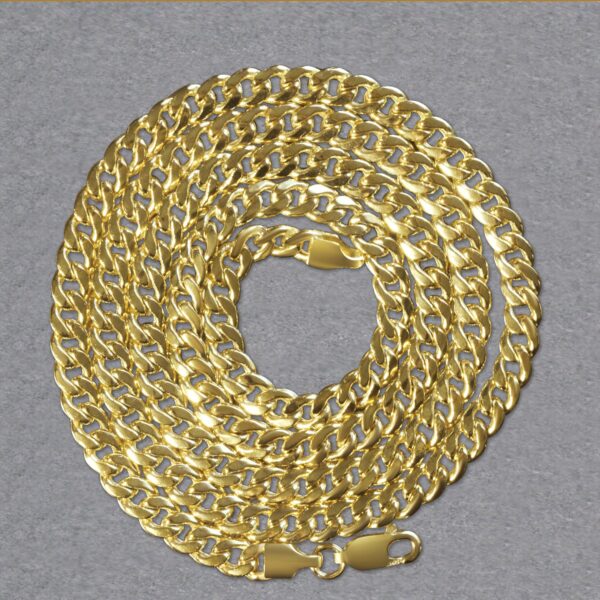 4.5mm 14k Yellow Gold Miami Cuban Semi Solid Chain - Image 11