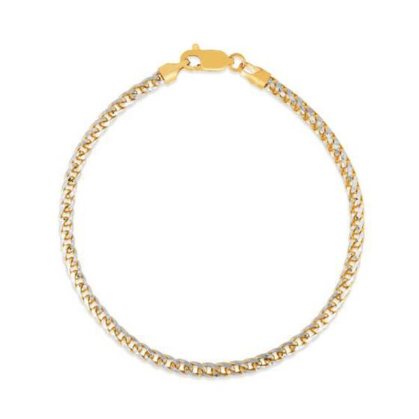 Round Pave Franco Chain Bracelet in 14k Yellow Gold (3.1 mm) - Image 2