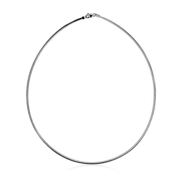 14k White Gold Classic Omega Style Chain (2 mm) - Image 4