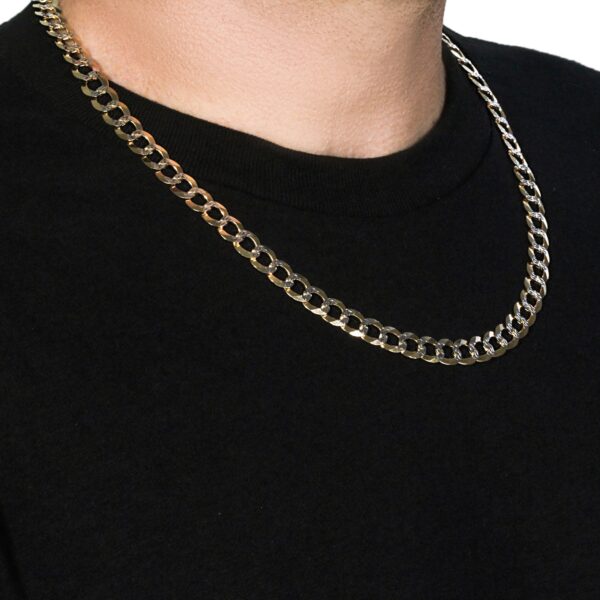 10 mm 14k Two Tone Gold Pave Curb Chain - Image 3