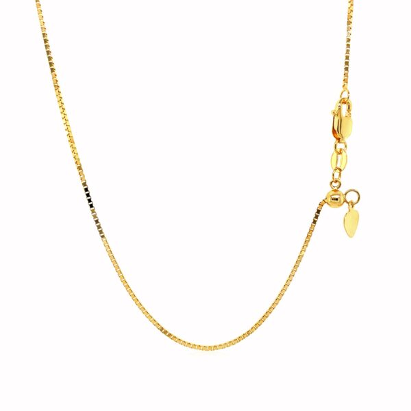 14k Yellow Gold Adjustable Box Chain 0.85mm - Image 2