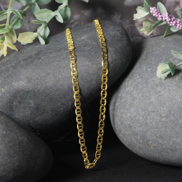 3.2mm 10k Yellow Gold Mariner Link Chain - Image 5