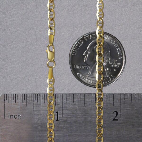 3.2mm 10k Yellow Gold Mariner Link Chain - Image 2