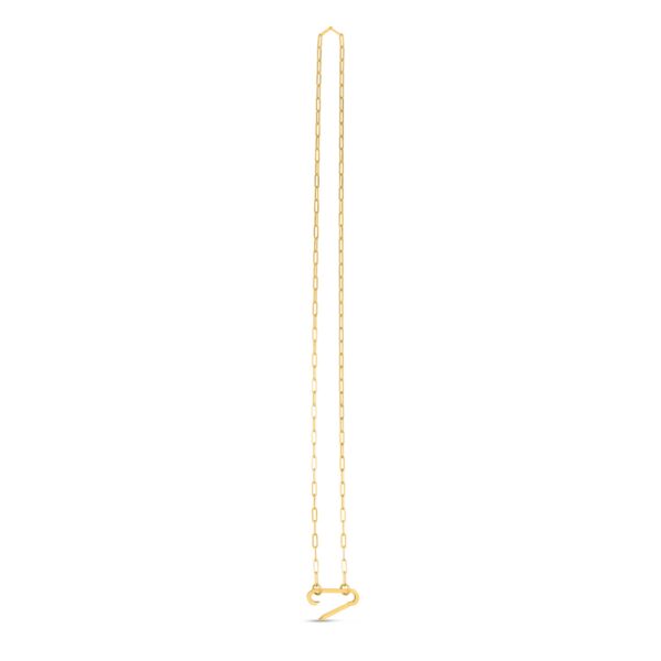 14k Yellow Gold Elongated Link Paperclip Necklace - Image 4