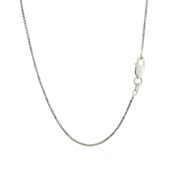 Sterling Silver Rhodium Plated Box Chain 1.1mm - Image 2