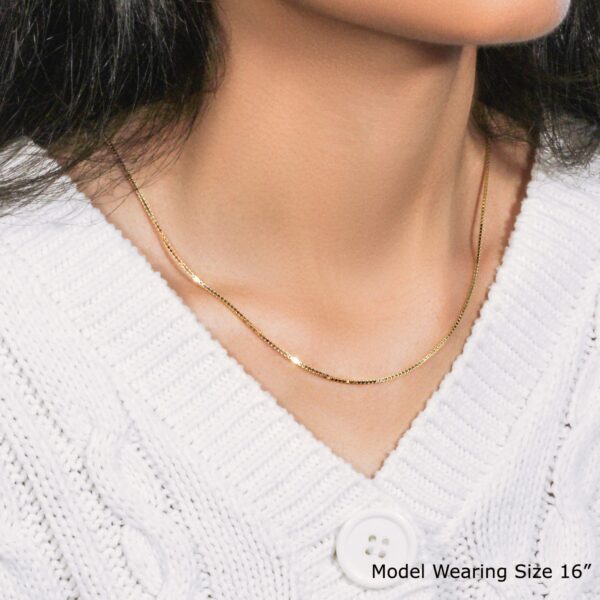 14k Yellow Gold Classic Box Chain 1.1mm - Image 2