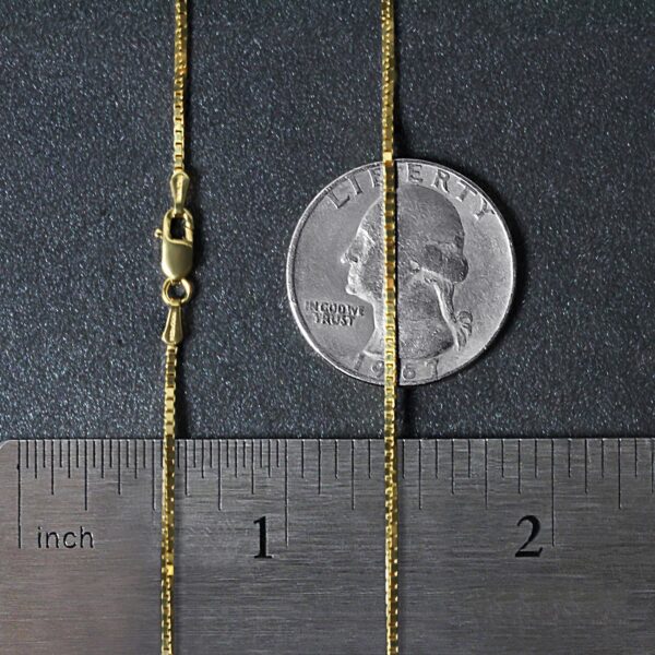 14k Yellow Gold Classic Box Chain 1.1mm - Image 3