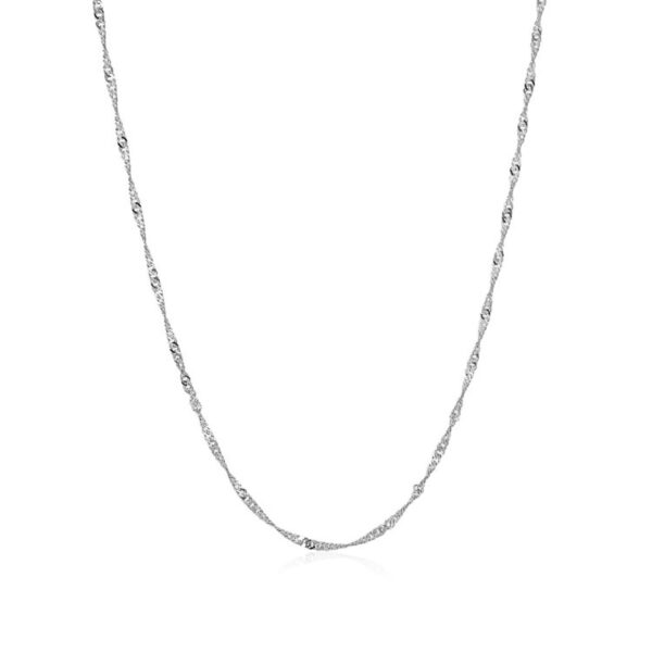 10k White Gold Singapore Chain 1.5mm - Image 4