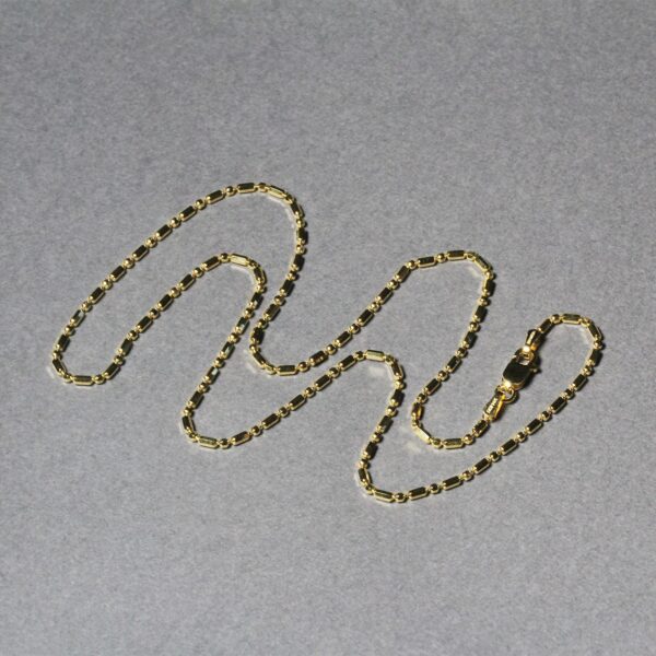 14k Yellow Gold Diamond-Cut Alternating Bead Chain 1.5mm - Image 2