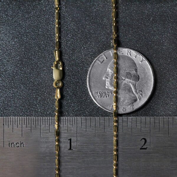 14k Yellow Gold Diamond-Cut Alternating Bead Chain 1.5mm - Image 5