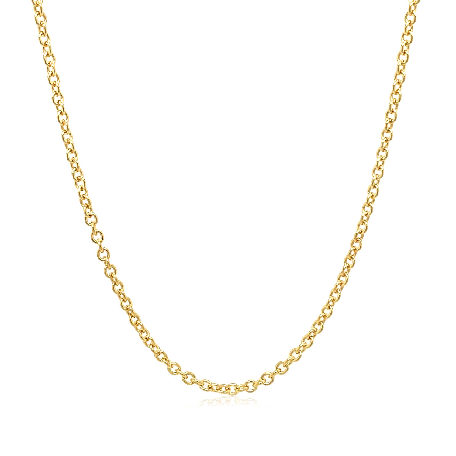 14k Yellow Gold Round Cable Link Chain 1.9mm - Image 4