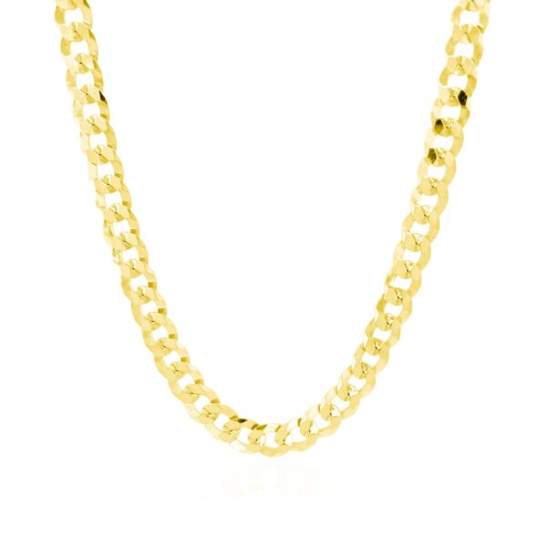 5.7mm 14k Yellow Gold Solid Curb Chain - Image 6