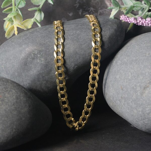 5.7mm 14k Yellow Gold Solid Curb Chain - Image 10