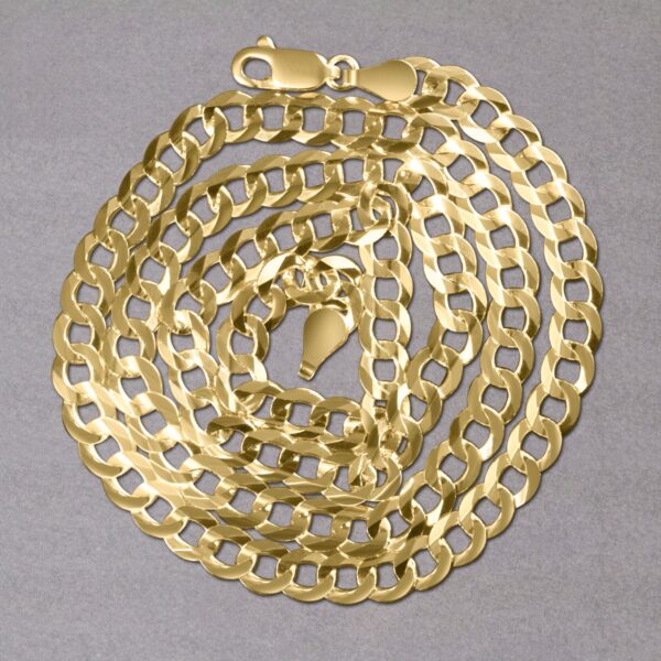 5.7mm 14k Yellow Gold Solid Curb Chain - Image 4