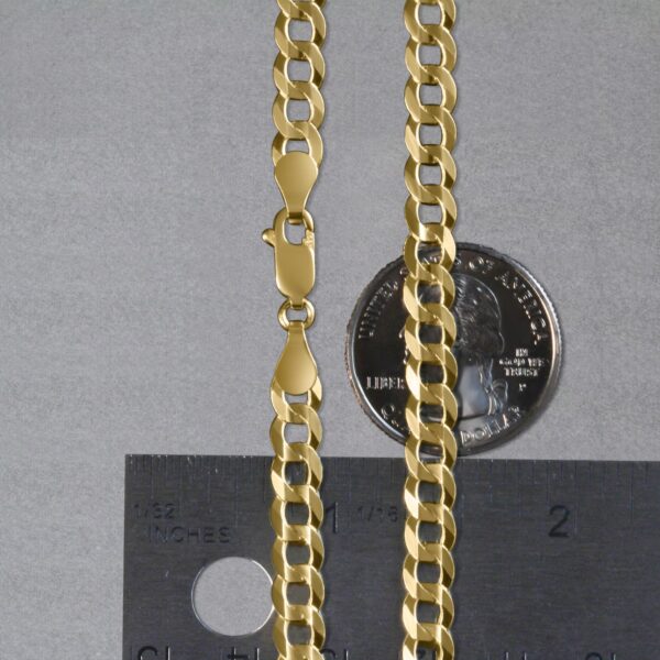 5.7mm 14k Yellow Gold Solid Curb Chain - Image 9