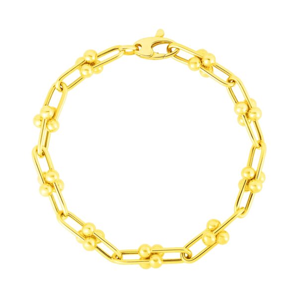 14k Yellow Gold 7 1/2 inch Jax Chain Bracelet - Image 2