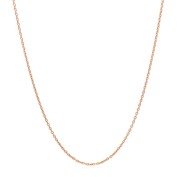 14k Rose Gold Oval Cable Link Chain 0.97mm - Image 2