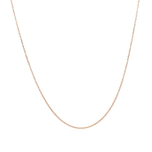 14k Rose Gold Diamond Cut Cable Link Chain 0.7mm - Image 10