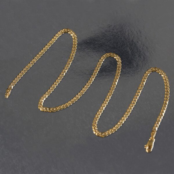 3.2 mm 14k Two Tone Gold Pave Curb Chain - Image 11