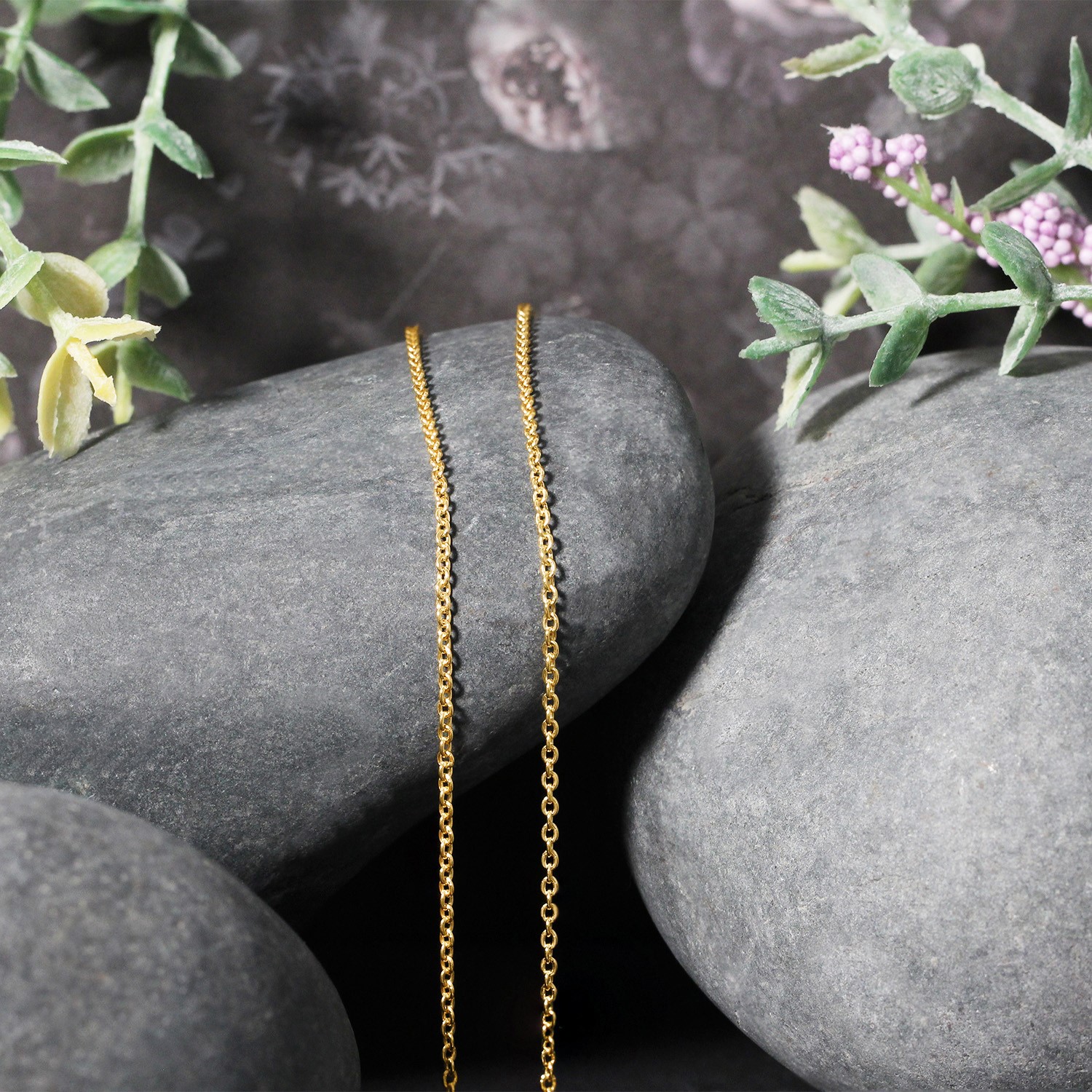 14k Yellow Gold Forsantina Lite Cable Link Chain 1.5mm - Image 2