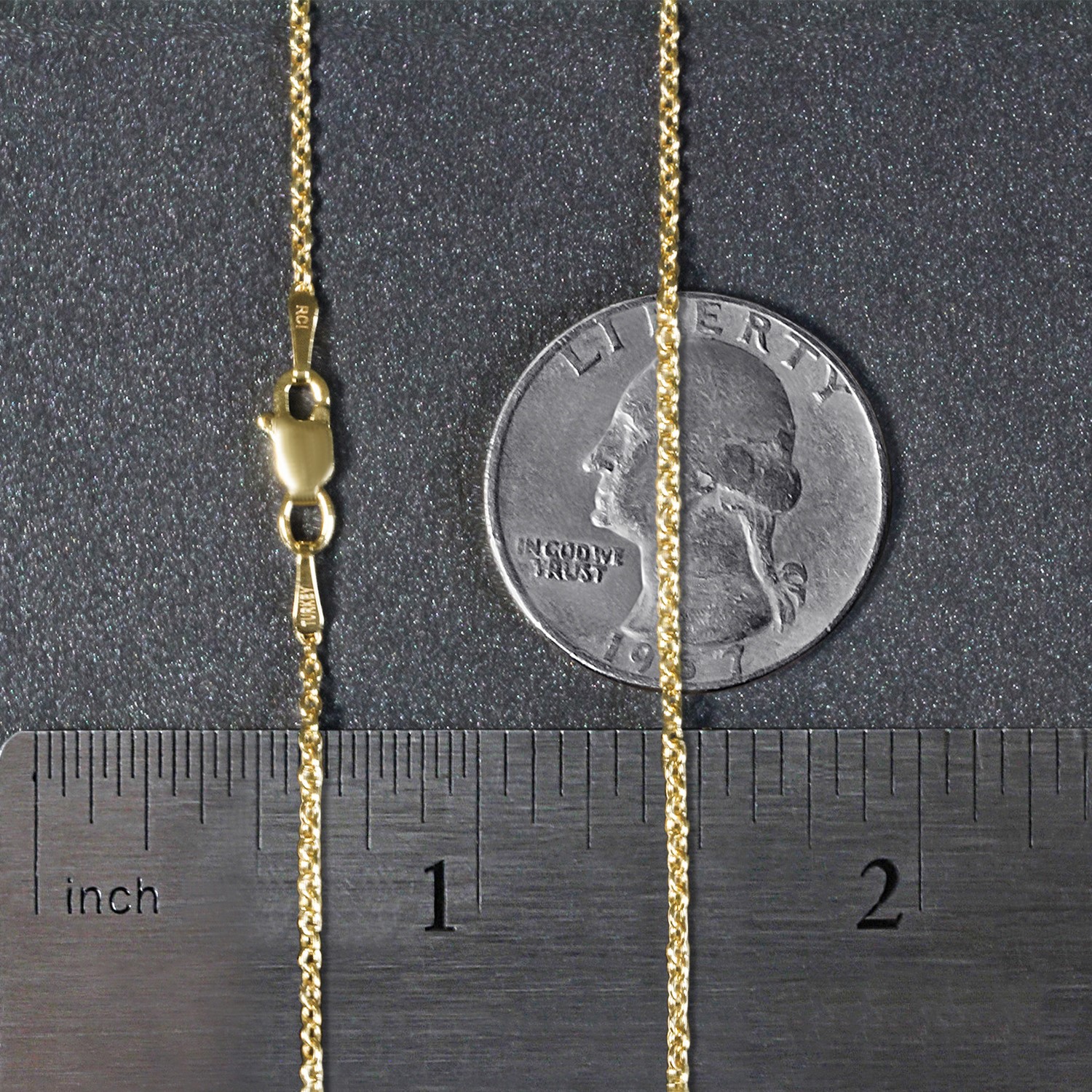 14k Yellow Gold Forsantina Lite Cable Link Chain 1.5mm - Image 7