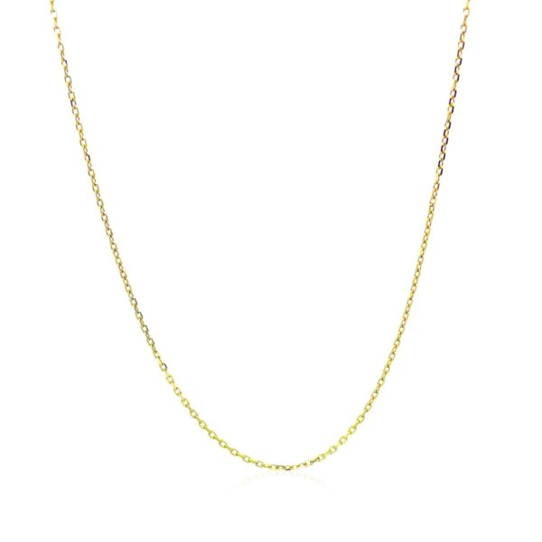 18k Yellow Gold Diamond Cut Cable Link Chain 0.8mm - Image 10