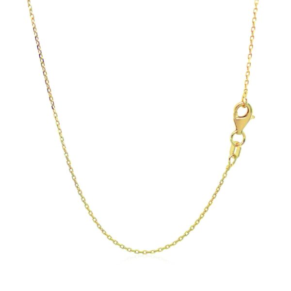 18k Yellow Gold Diamond Cut Cable Link Chain 0.8mm - Image 9