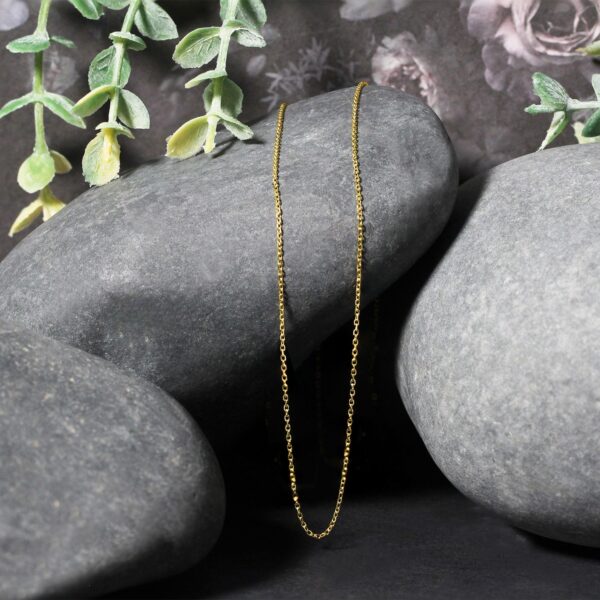 18k Yellow Gold Diamond Cut Cable Link Chain 0.8mm - Image 11