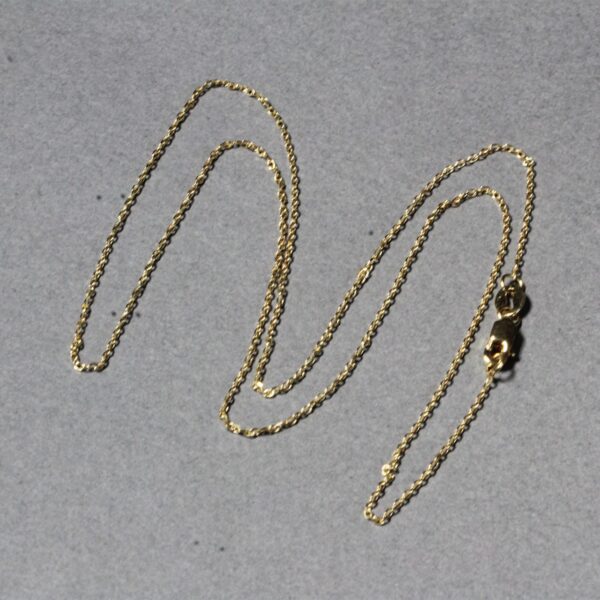 18k Yellow Gold Diamond Cut Cable Link Chain 0.8mm - Image 6