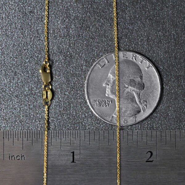 18k Yellow Gold Diamond Cut Cable Link Chain 0.8mm - Image 3