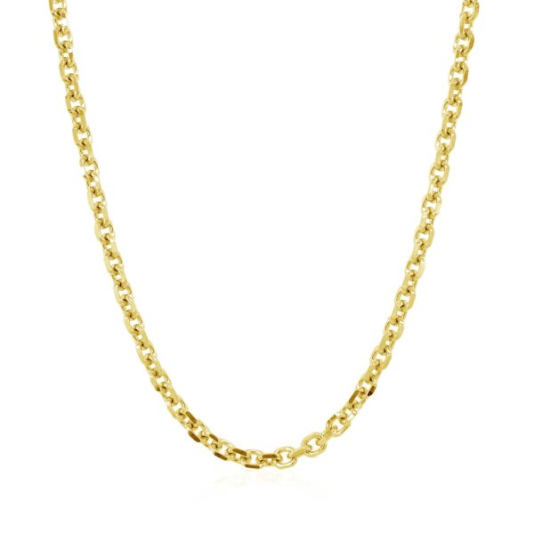 3.1mm 14k Yellow Gold Diamond Cut Cable Link Chain - Image 7