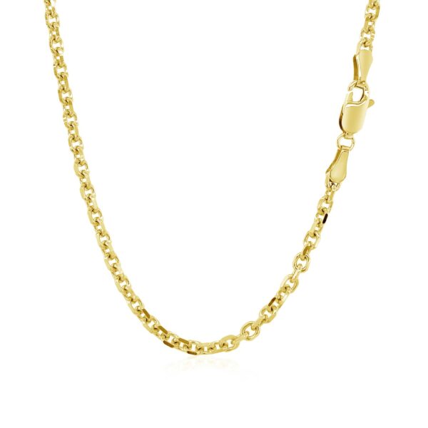 3.1mm 14k Yellow Gold Diamond Cut Cable Link Chain - Image 2