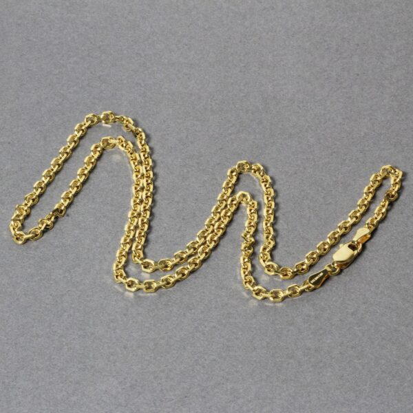 3.1mm 14k Yellow Gold Diamond Cut Cable Link Chain - Image 4