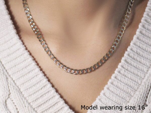 5.7mm 14k Two Tone Gold Pave Curb Chain - Image 3