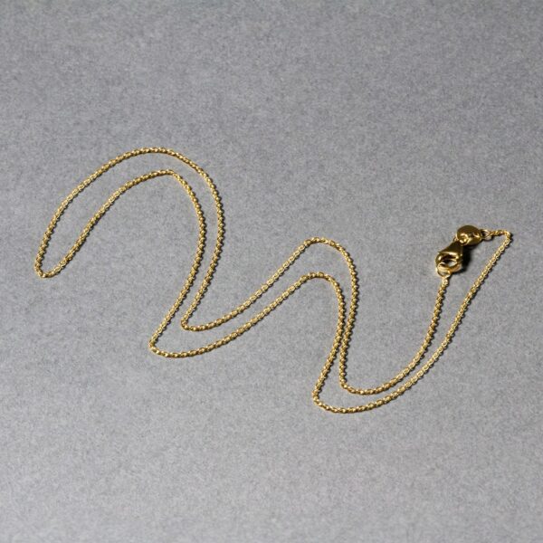 18k Yellow Gold Round Cable Link Chain 0.97mm - Image 7