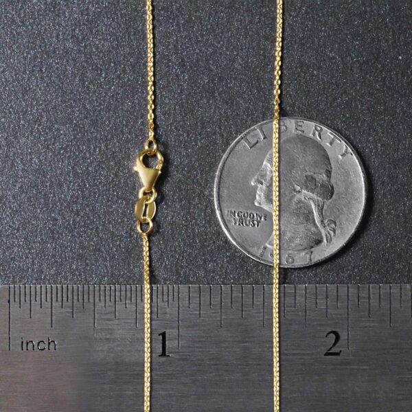 18k Yellow Gold Round Cable Link Chain 0.97mm - Image 4