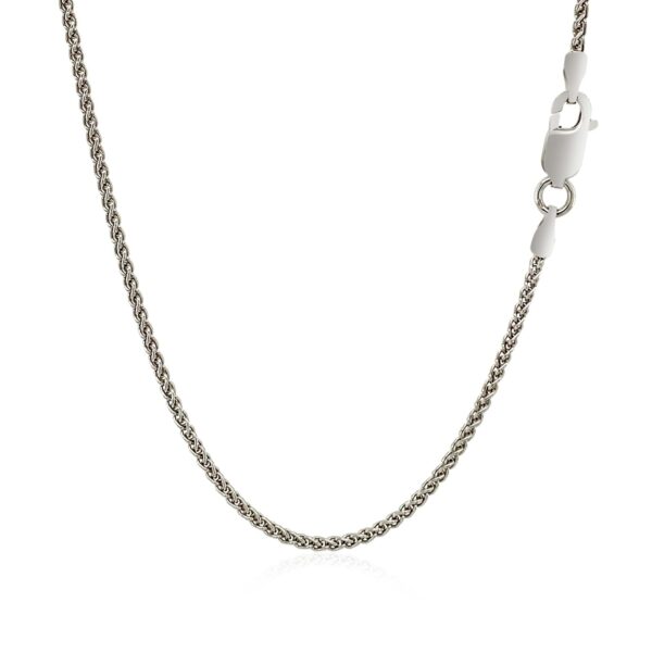 Sterling Silver Rhodium Plated Wheat Chain 1.3mm - Image 4