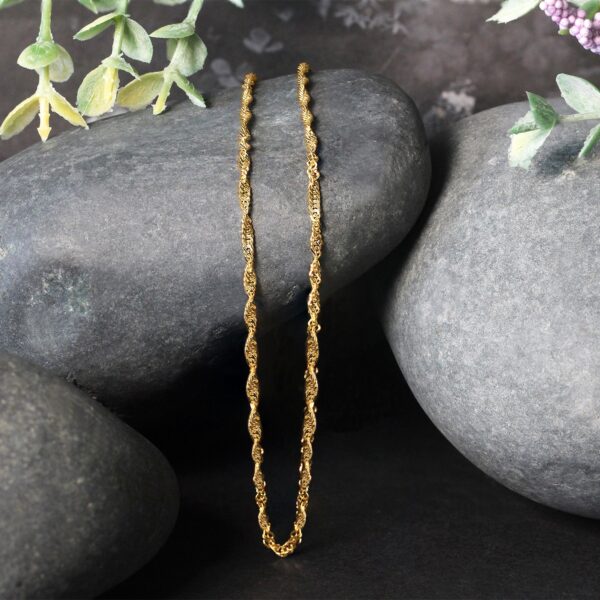 14k Yellow Gold Singapore Chain 1.7mm - Image 6