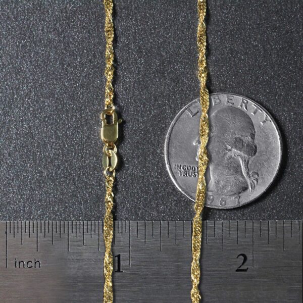 14k Yellow Gold Singapore Chain 1.7mm - Image 3